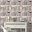 Fresco Pink Collage bookcase Smooth Wallpaper Sample