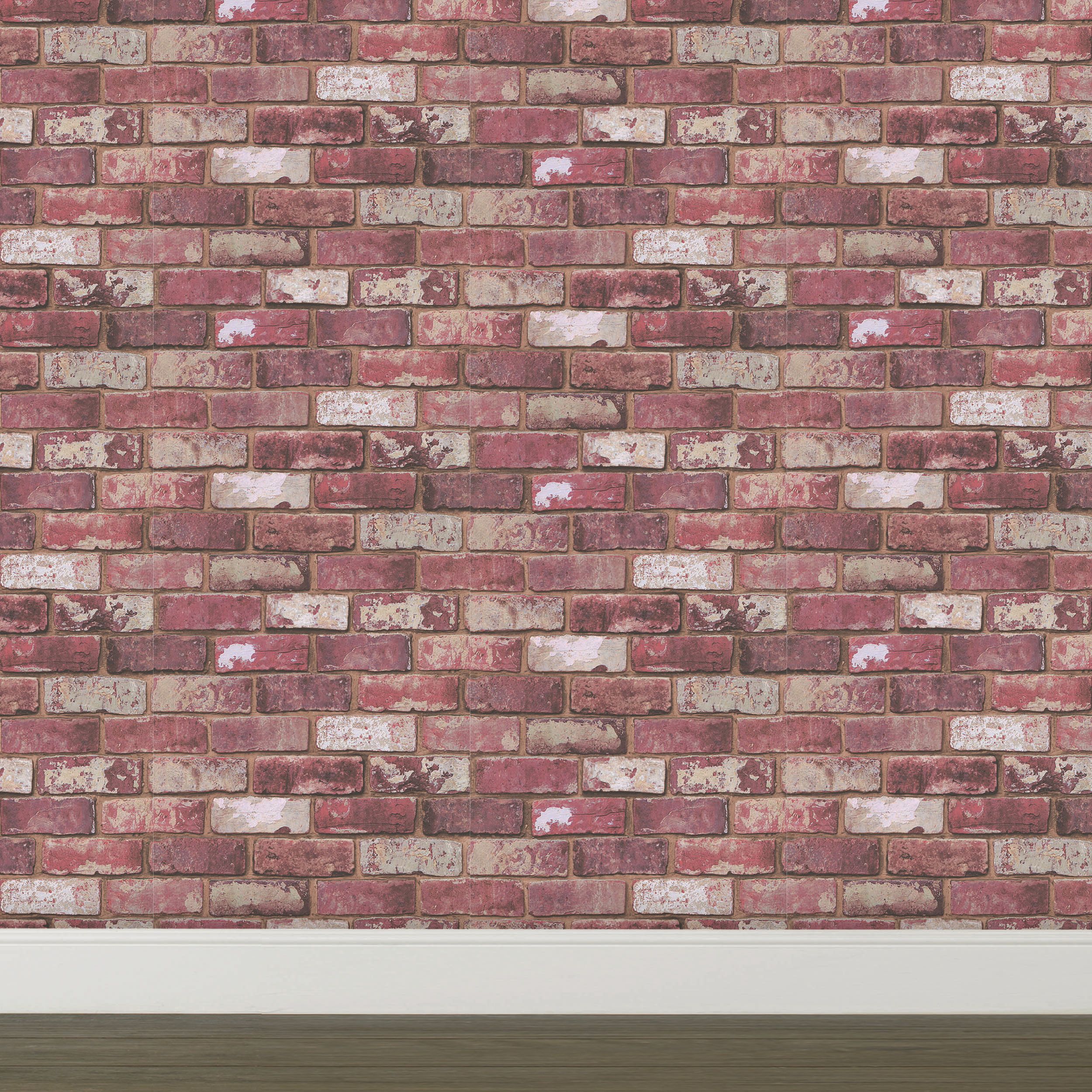 Fresco Red Brick effect Smooth Wallpaper