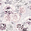 Fresco Romantic ink Grey, pink & purple Floral Wallpaper