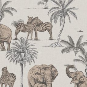 Fresco Rose Gold Animal Patterned Smooth Wallpaper