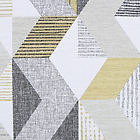 Fresco Tribal Grey & ochre Geometric Smooth Wallpaper