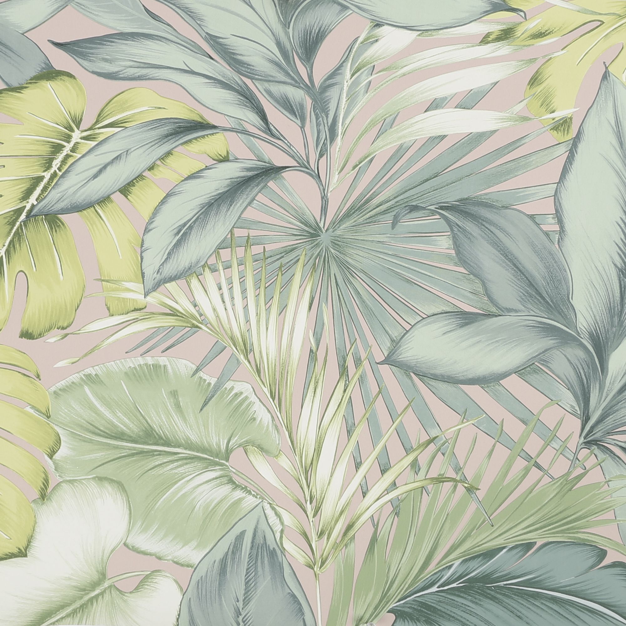 Fresco Tropicana Green Leaves Smooth Wallpaper