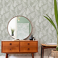Fresco Witton Taupe Leaves Smooth Wallpaper