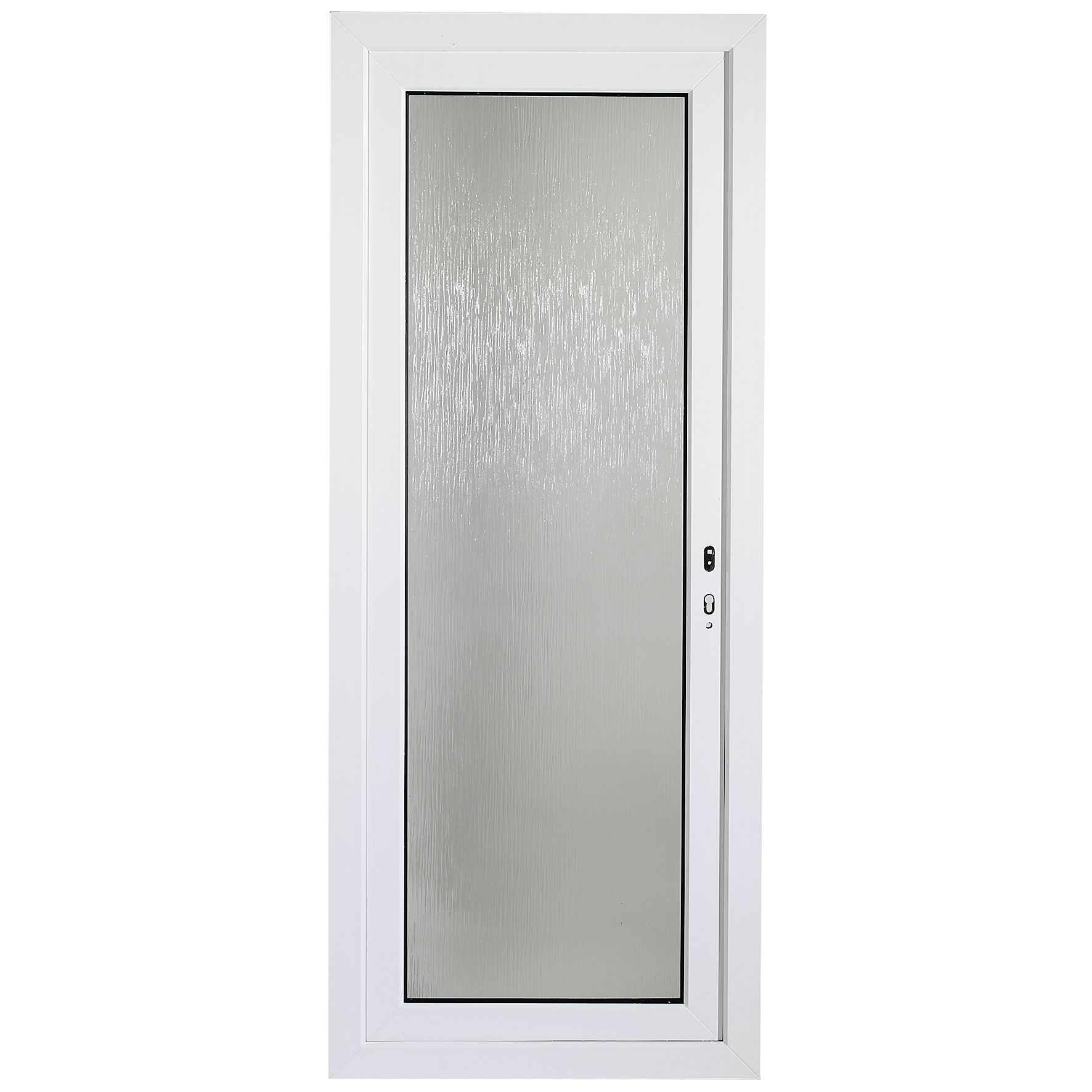 Frosted Fully Glazed White UPVC LH External Back Door Set, (H)2055mm (W ...