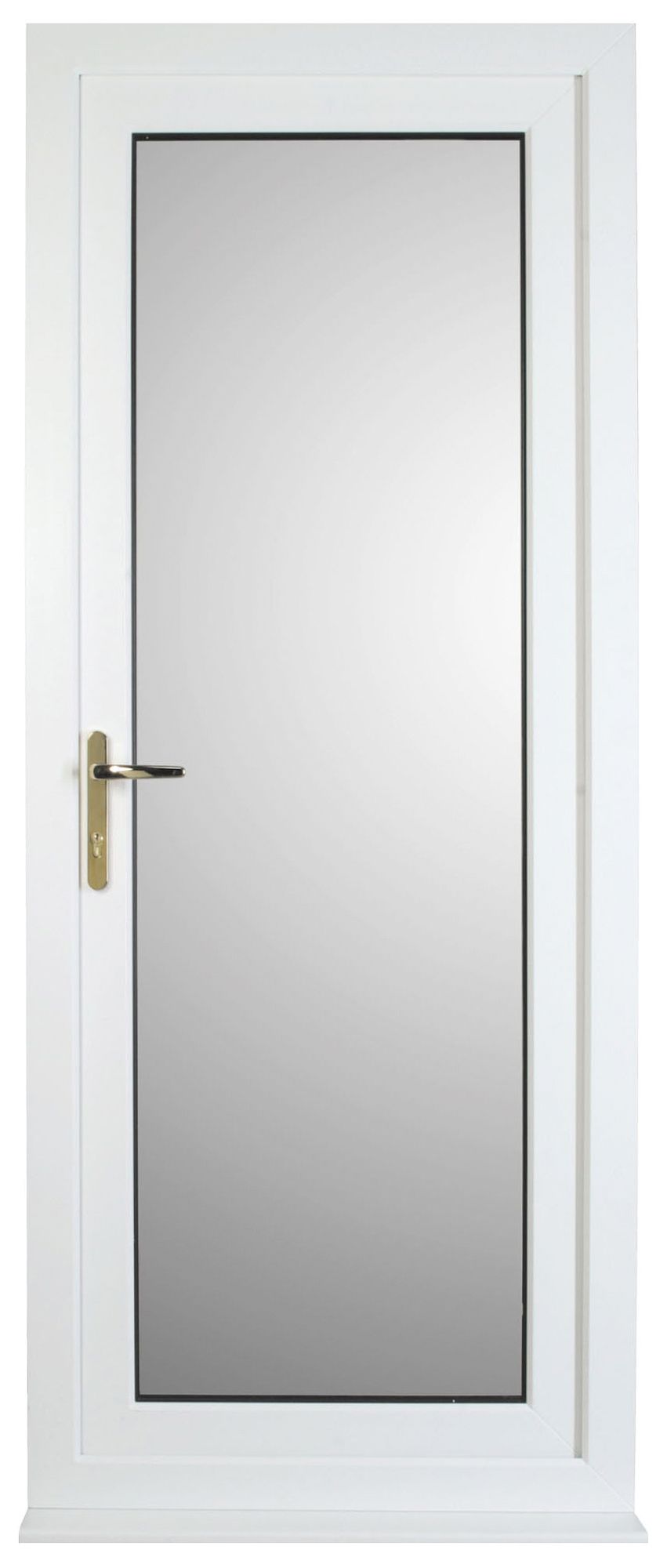 Frosted Fully Glazed White UPVC RH External Back Door Set, (H)2055mm (W ...