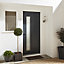 Frosted Glazed Flocked Grey External Front door, (H)2055mm (W)840mm