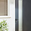 Frosted Glazed Flocked Grey LH External Front Door set, (H)2055mm (W)840mm
