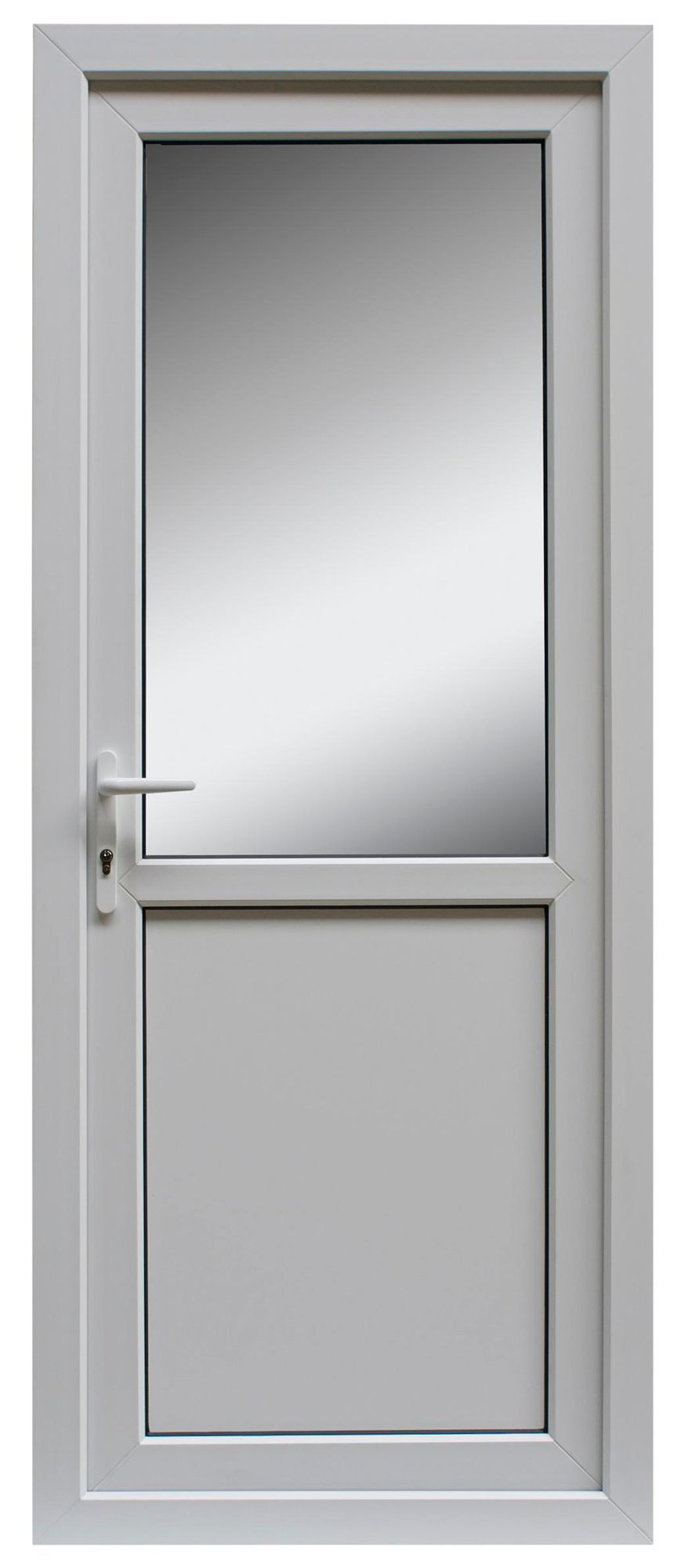 Frosted Glazed White Right-hand External Back Door Set, (H)2055mm (W ...