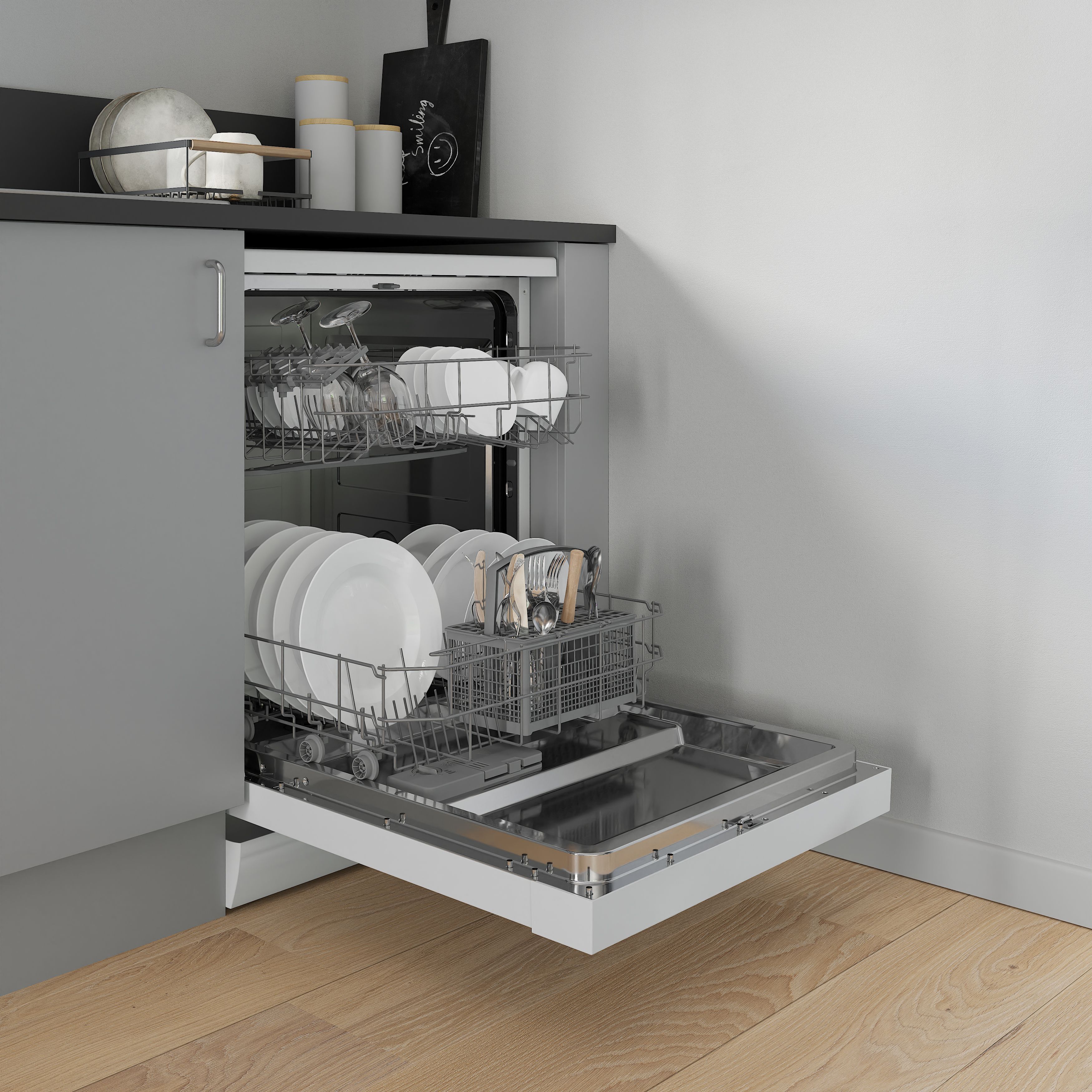 White on sale dishwasher freestanding