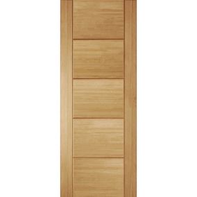 Fully finished Linear Contemporary White oak veneer Internal Door, (H)1981mm (W)762mm (T)35mm