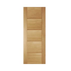 Fully finished Linear Contemporary White oak veneer Internal Fire door, (H)1981mm (W)762mm (T)44mm