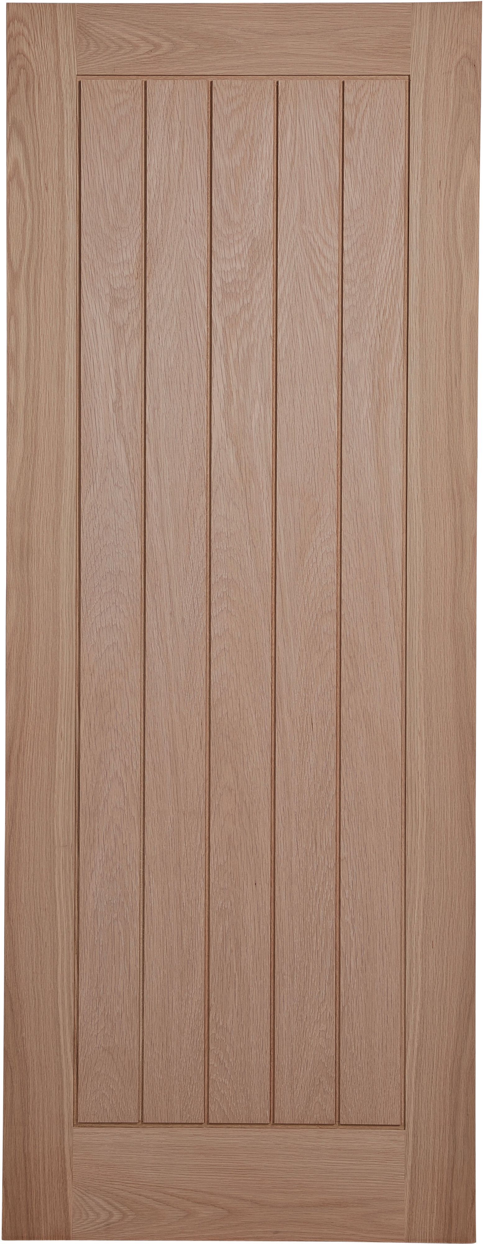 Fully finished Unglazed Cottage White oak veneer Internal Door, (H)1981mm (W)762mm (T)35mm