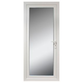 Fully glazed White LH External Back Door set, (H)2055mm (W)840mm