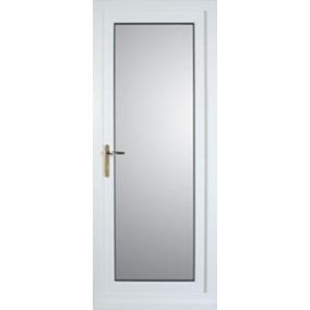 Fully glazed White RH External Back Door set, (H)2055mm (W)840mm
