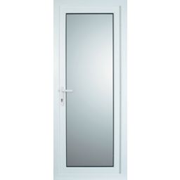 Fully glazed White uPVC LH External Back Door set, (H)2055mm (W)920mm