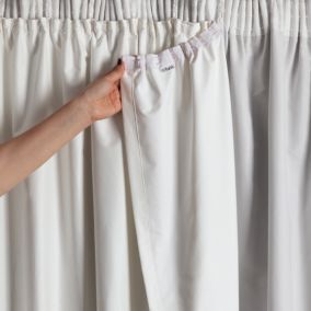 furn. Blackout Pencil pleat Curtain lining Pair, (L) 224cm x (W) 216cm