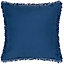 furn. Blue Fringe Indoor Cushion (L)45cm x (W)45cm