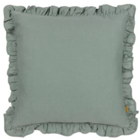 furn. Blue Plain & Ruffled Edge Indoor Cushion (L)45cm x (W)45cm