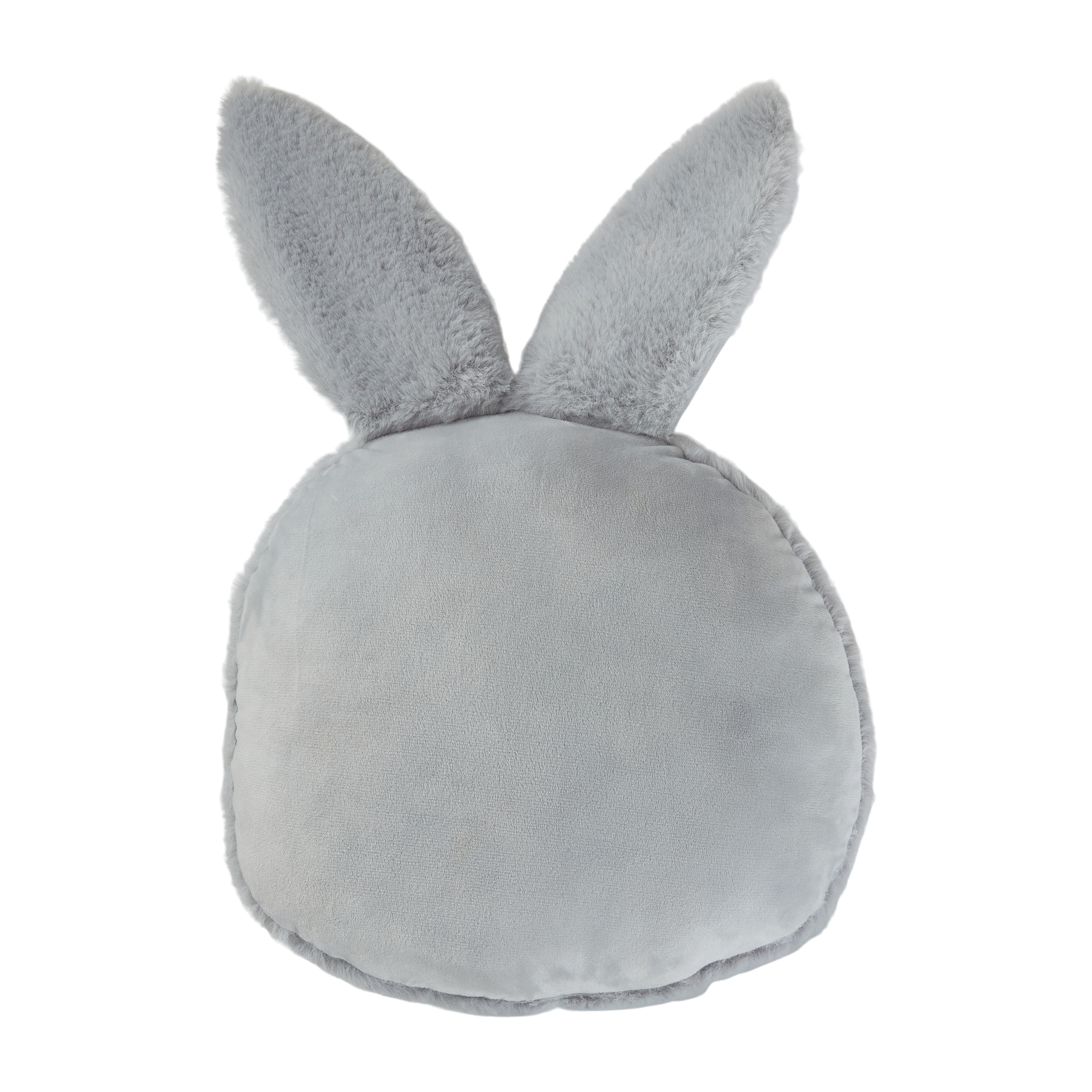 furn. Kids Grey Rabbit Embroidered effect Indoor Cushion, (L)30cm x (W)43cm