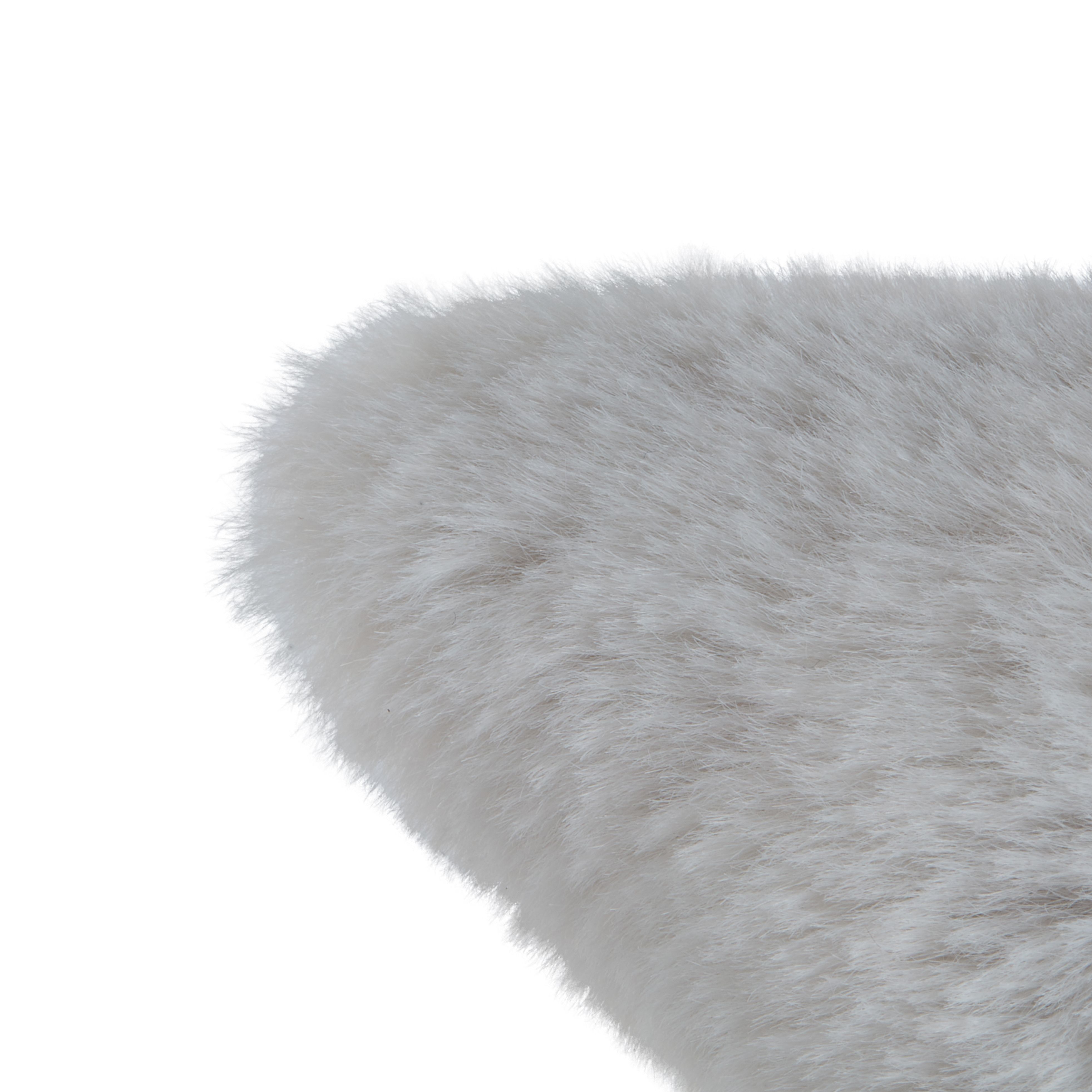 furn. Kids White Star Fur effect Indoor Cushion, (L)40cm x (W)40cm