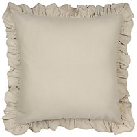 furn. Natural Plain & Ruffled Edge Indoor Cushion (L)45cm x (W)45cm