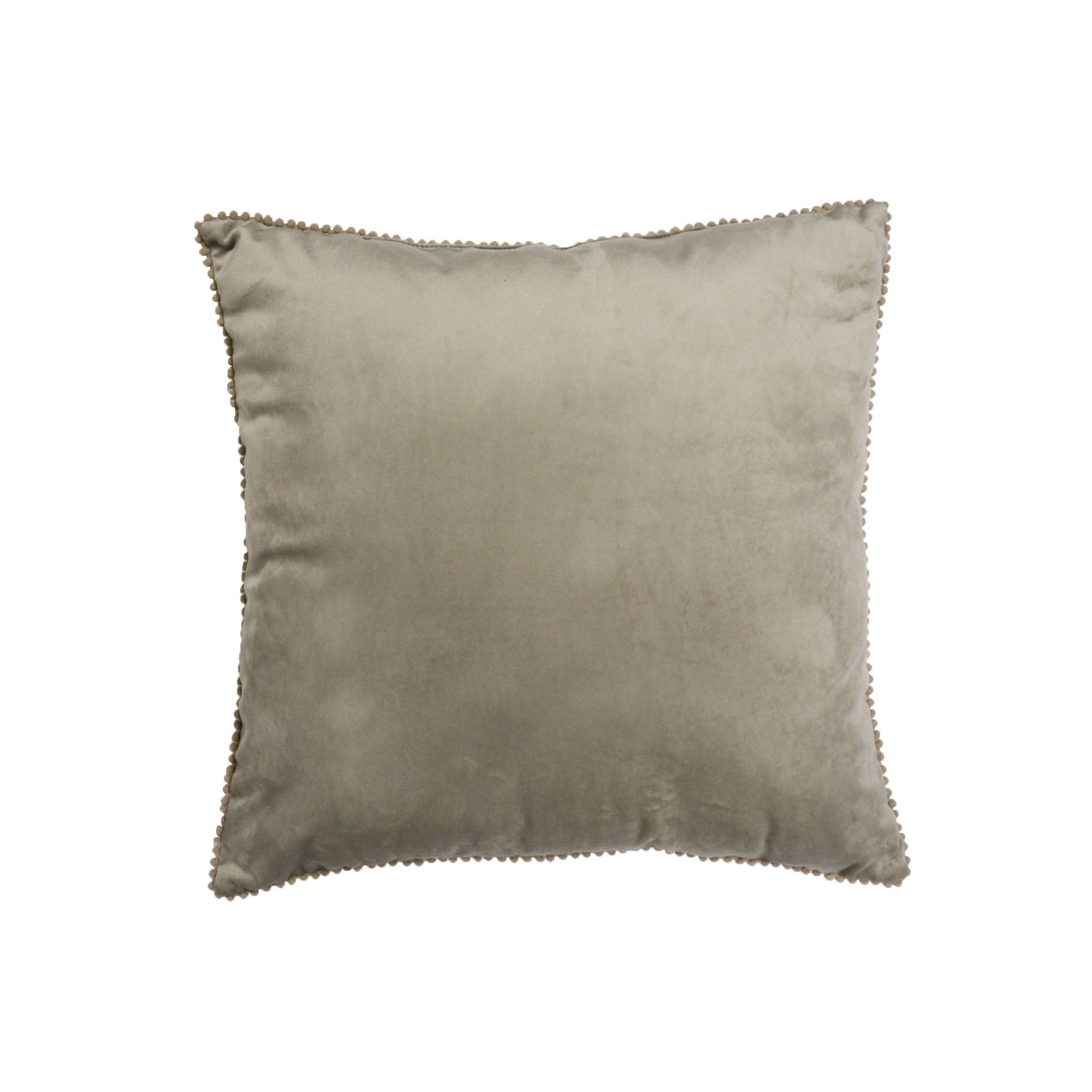 furn. Natural PomPom Indoor Cushion, (L)40cm x (W)40cm, Pair