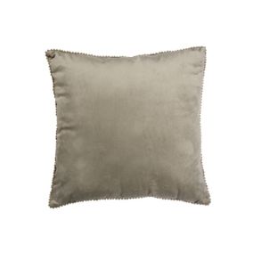 furn. Natural PomPom Indoor Cushion (L)40cm x (W)40cm, Pair