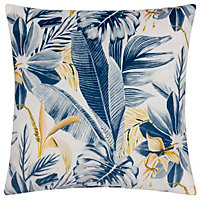 furn. Opulence Blue, White & Yellow Jungle design Indoor Cushion (L)45cm x (W)45cm