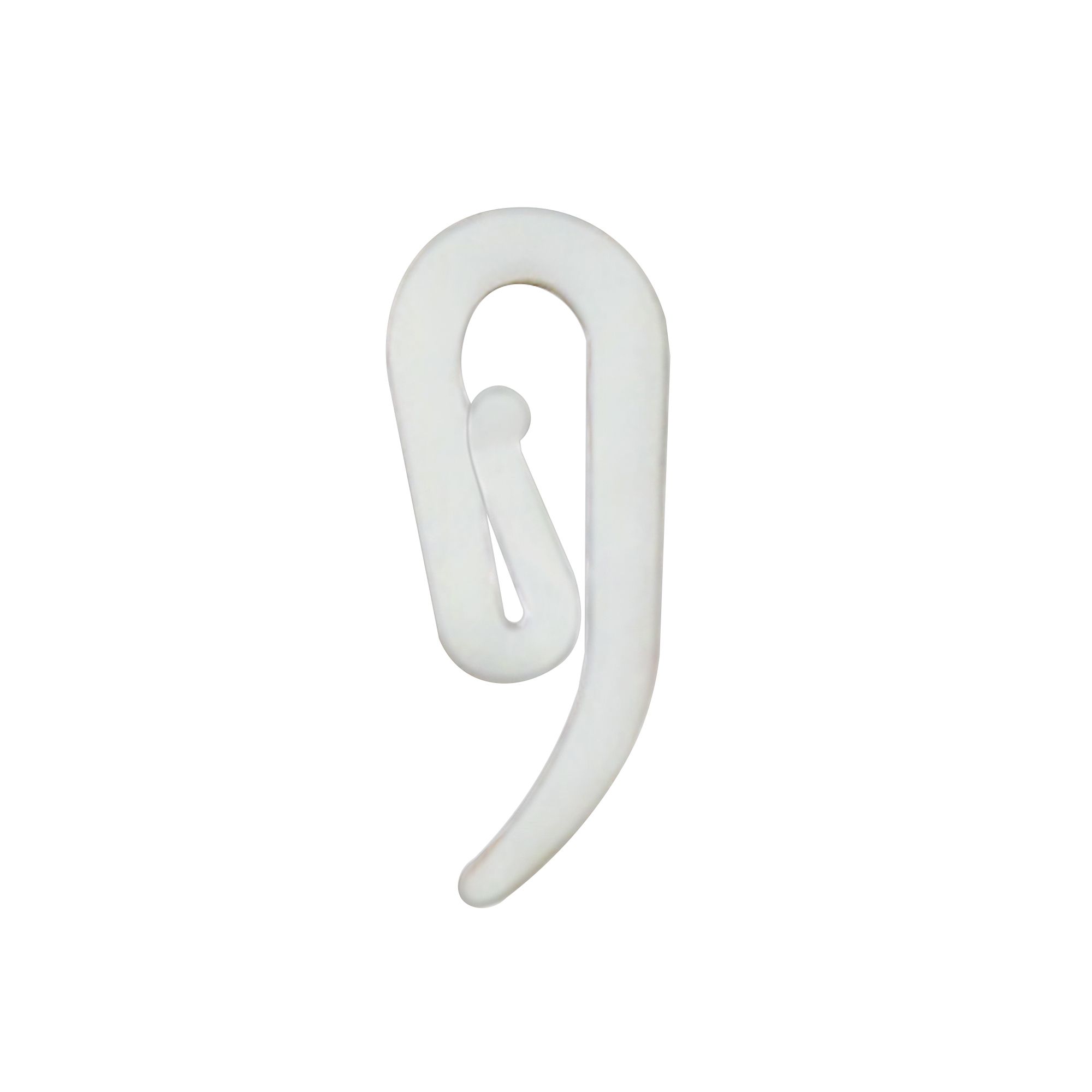 furn. Pencil Pleat Plastic White Gloss Curtain hook, Pack of 50