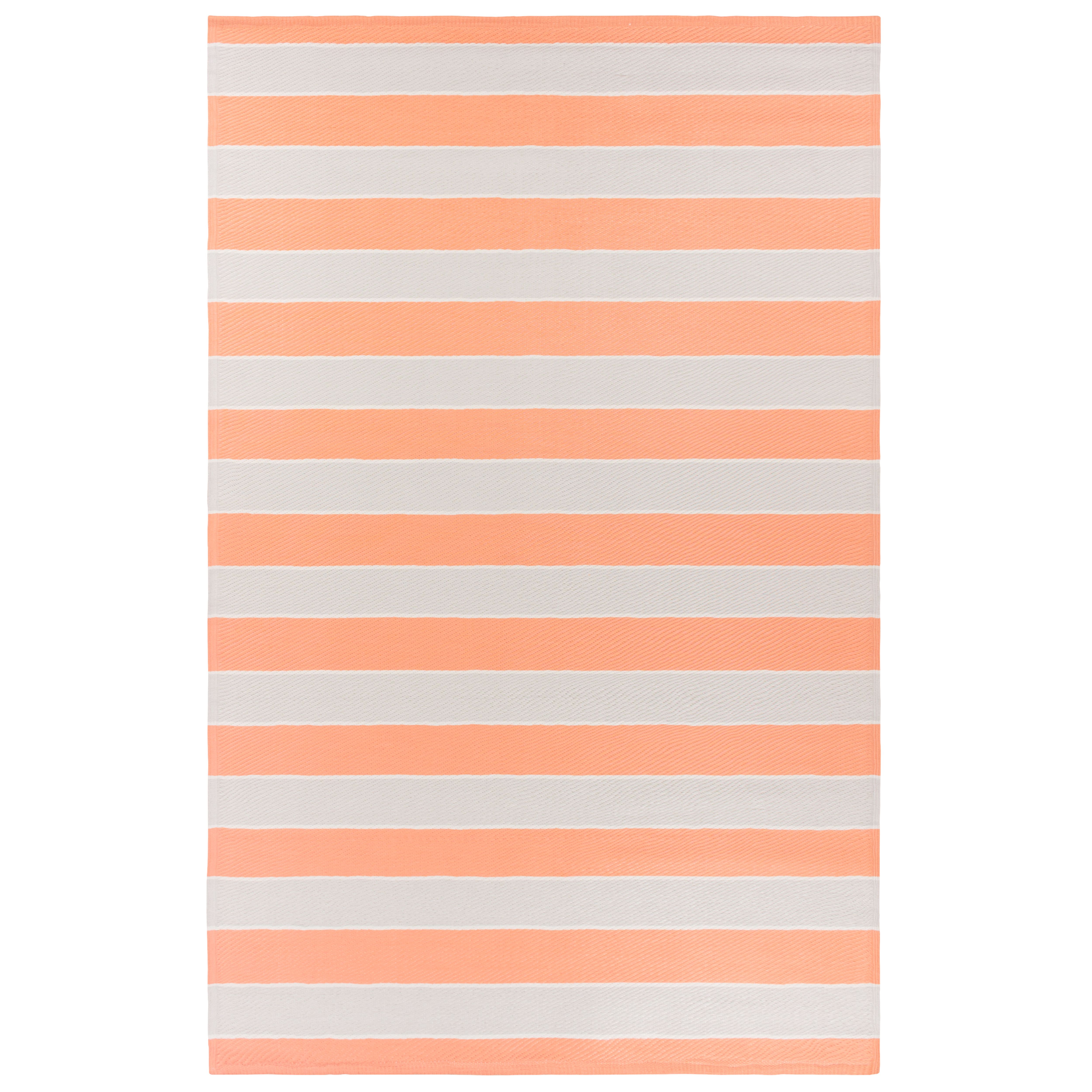 furn. Pier Pink Stripe Woven effect Large Indoor & outdoor Rug, (L ...