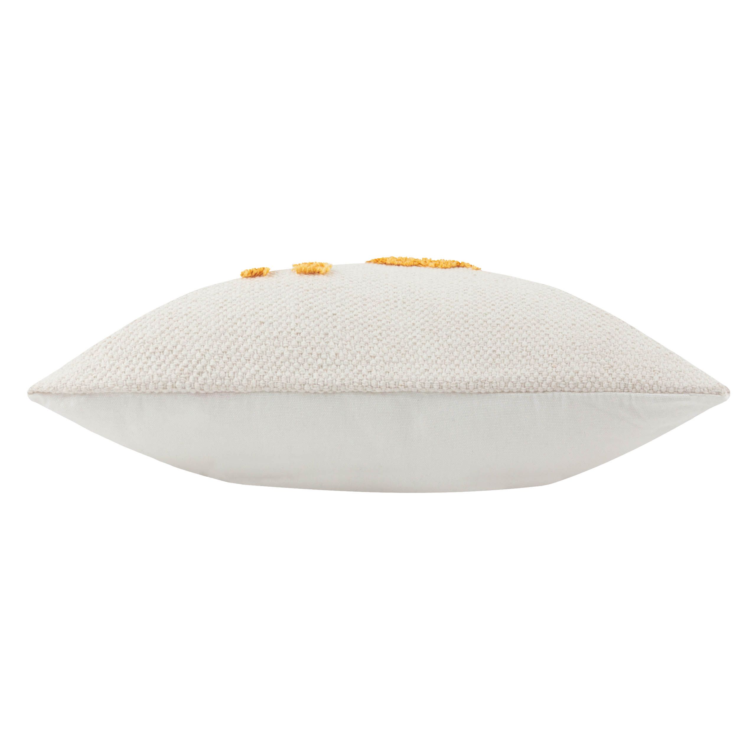 furn. Yellow Tufted Smile Indoor Cushion (L)30cm x (W)50cm
