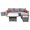 Gabbs Aluminium, glass & synthetic wicker 4 Seater Sofa