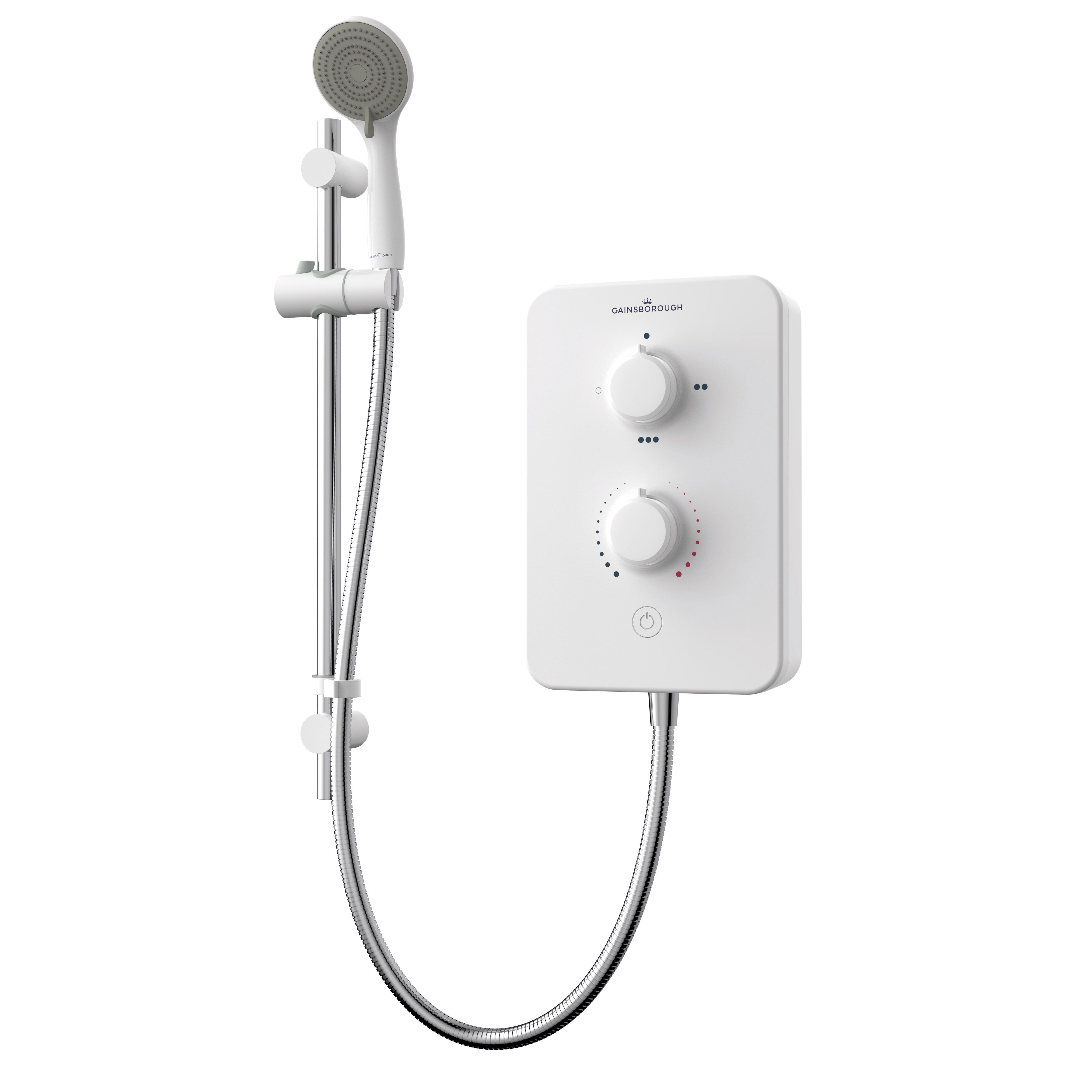 Gainsborough Slim Duo Gloss Polar White Electric Shower, 8.5W