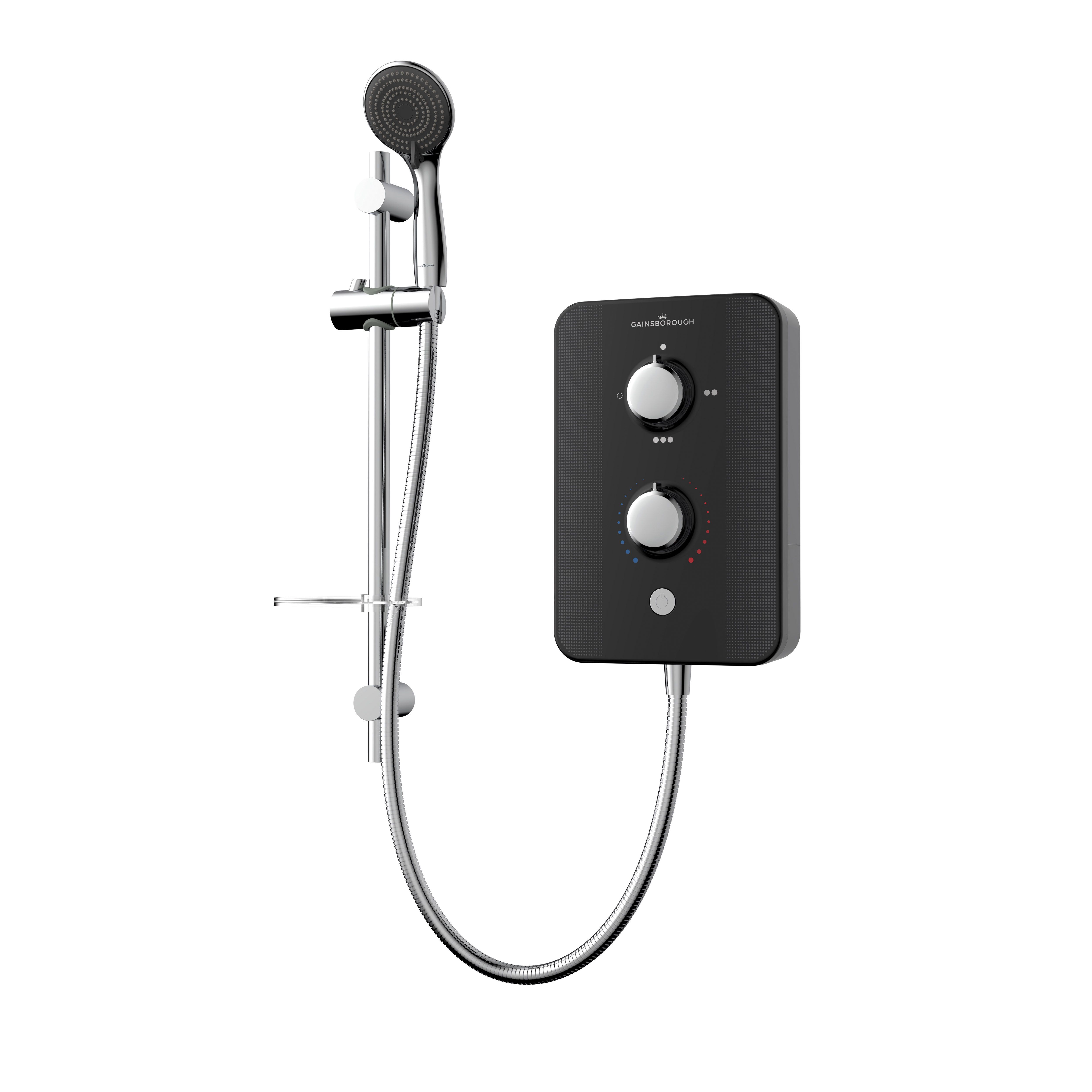 Gainsborough Slim Duo Piano Black Electric Shower, 8.5W