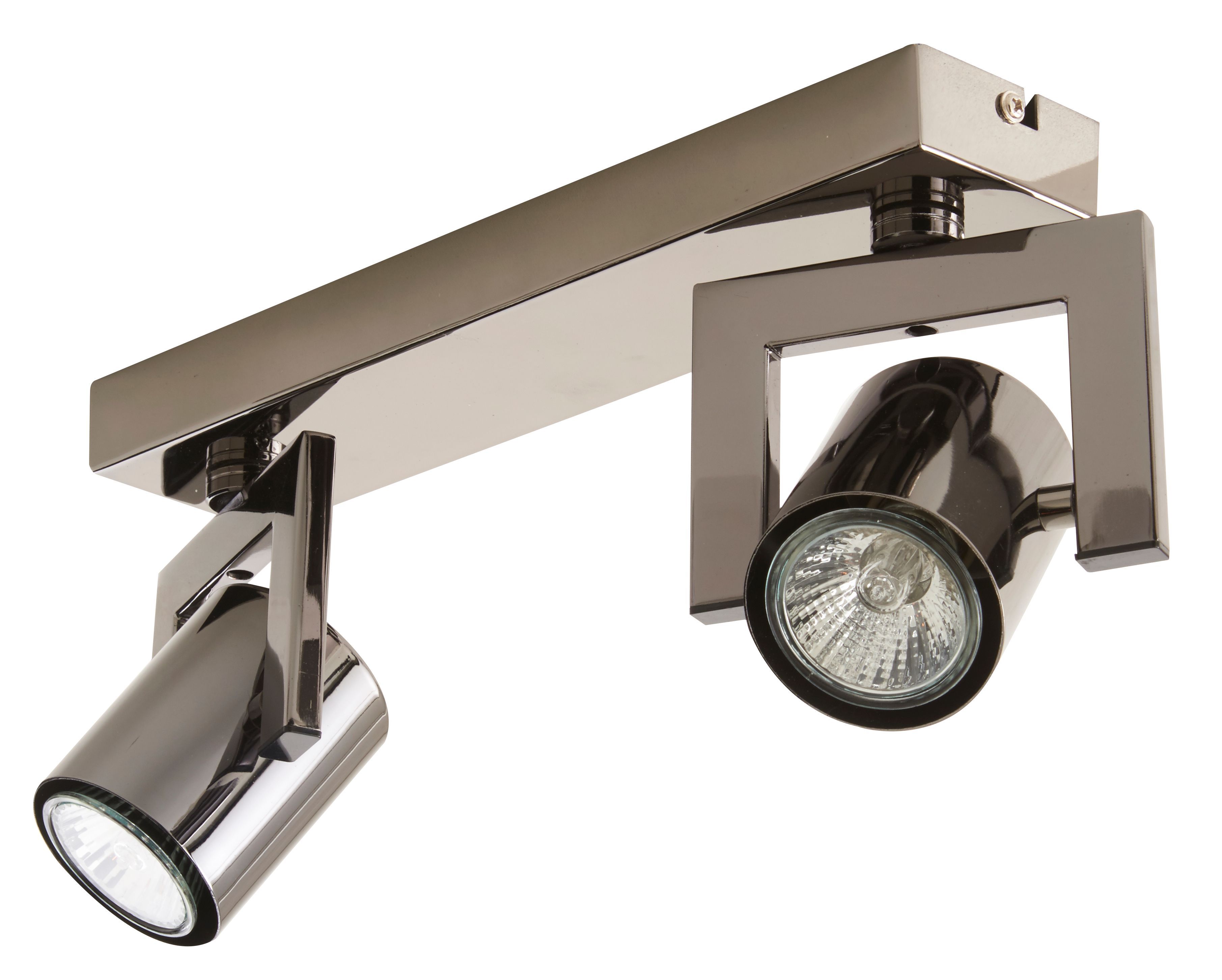 Galene Bar Black Gunmetal effect 2 Light Spotlight
