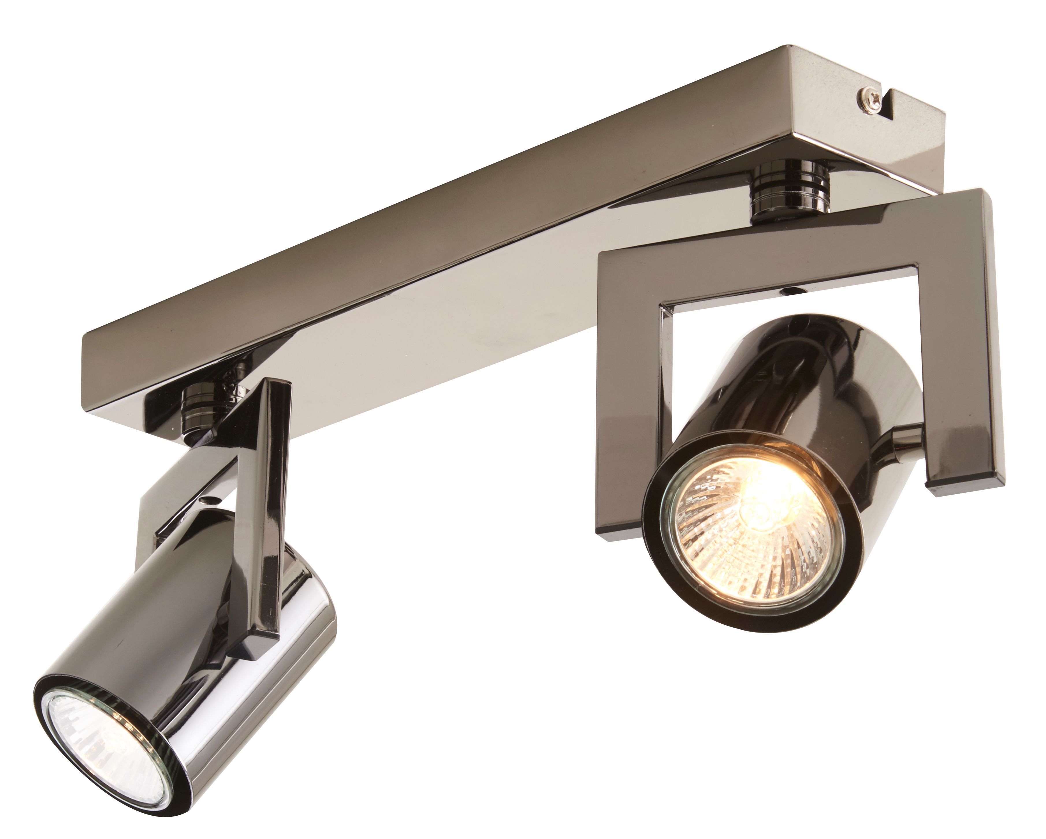 Galene Bar Black Gunmetal effect 2 Light Spotlight