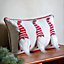 Gallery™ Cream & Red 3 Christmas Gonks Indoor Cushion (L)30cm x (W)50cm