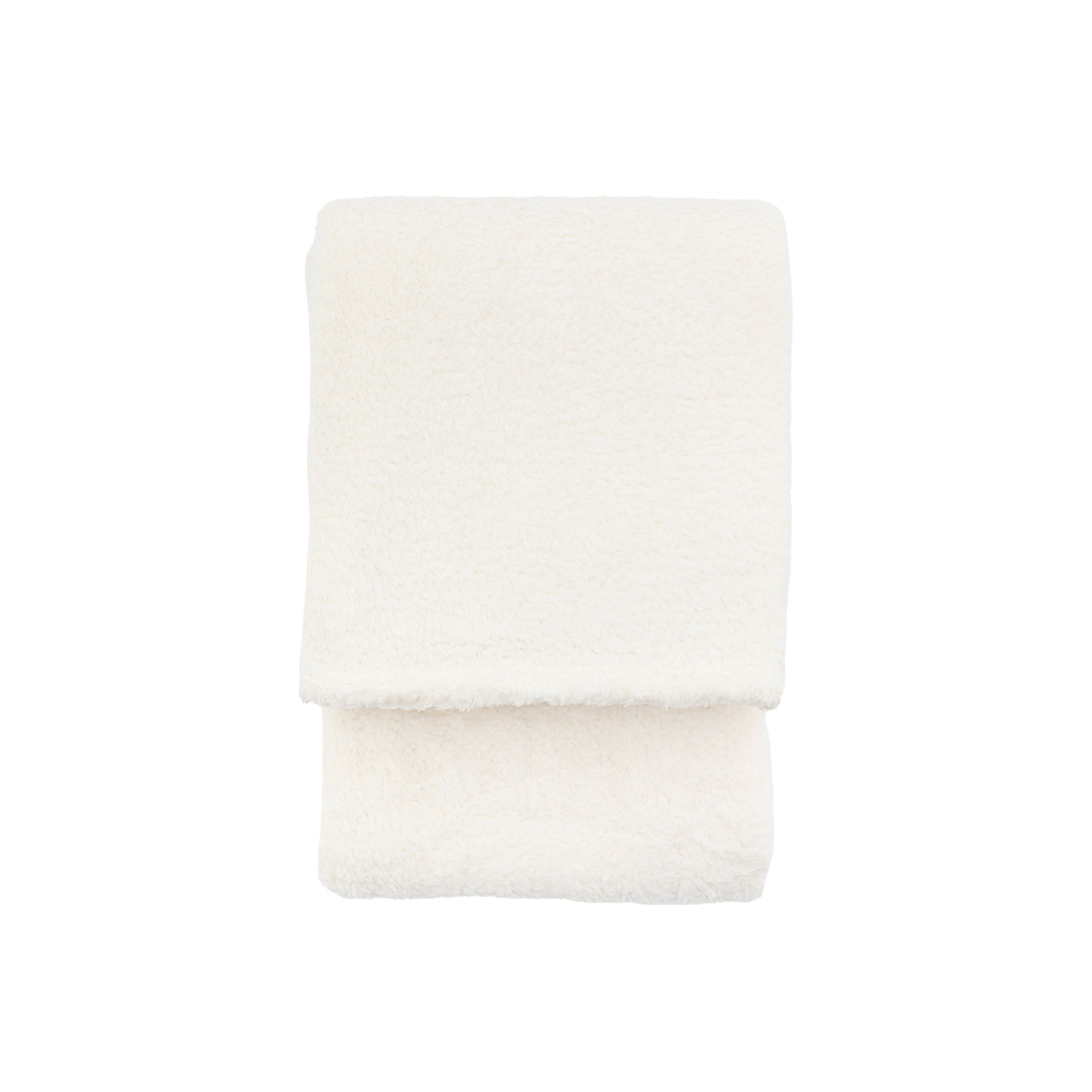 Gallery™ Cream Teddy Fleece Throw (L) 180cm x (W) 140cm