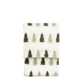 Gallery™ Grey & white Christmas tree Fleece Throw