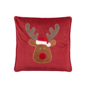 Gallery™ Red Reindeer Indoor Christmas Cushion (L)45cm x (W)45cm