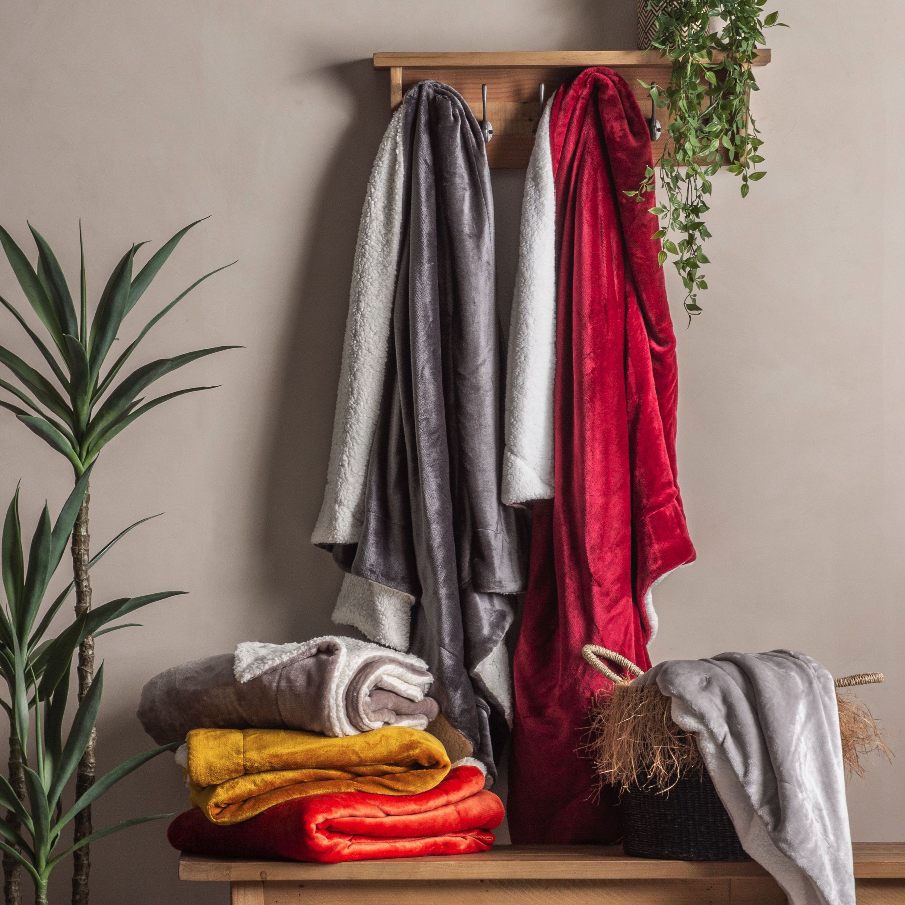 Gallery™ Sterling Taupe Plain Velvet Throw (L) 140cm x (W) 170cm