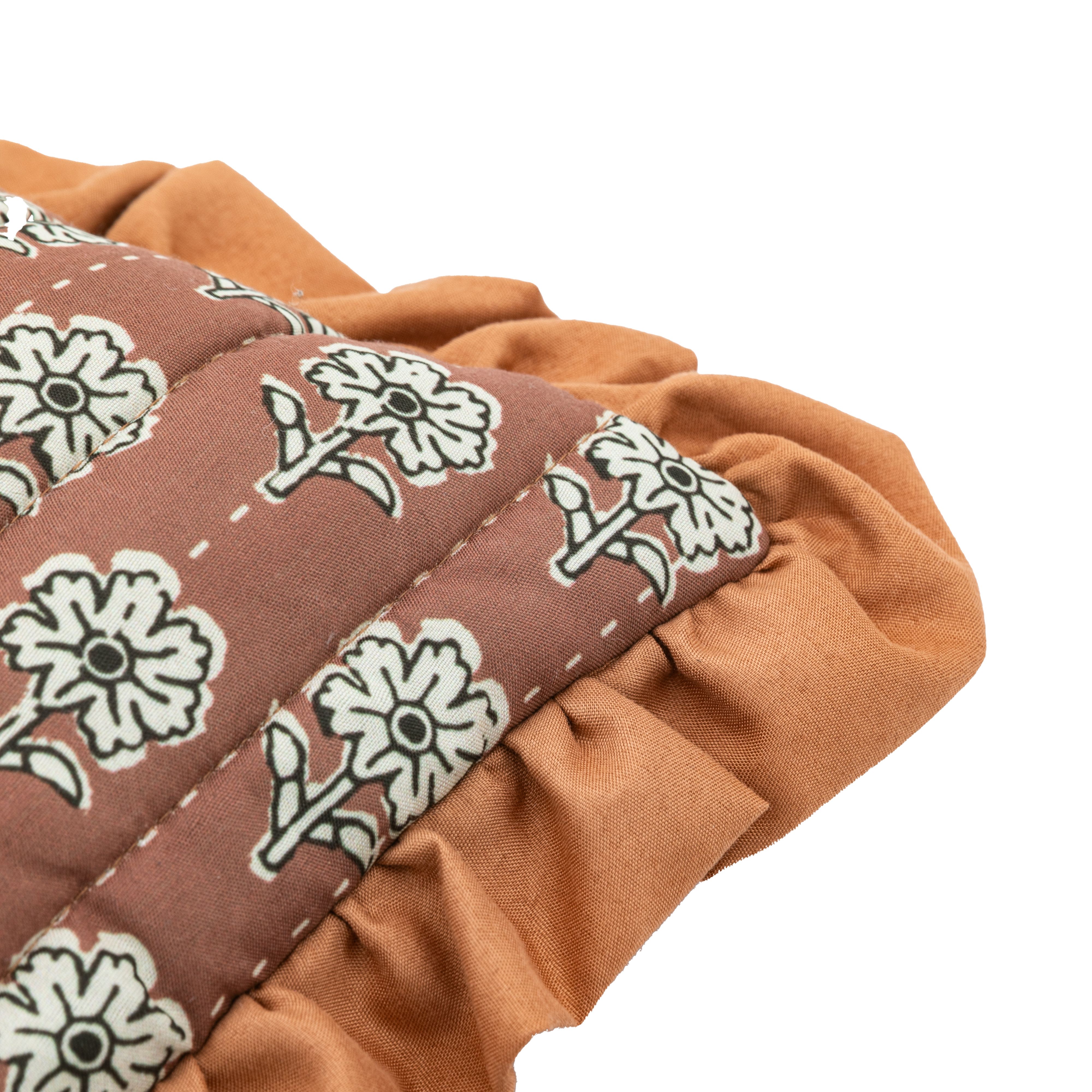 Gallery™ Terracotta & White Floral Indoor Cushion, (L)30cm x (W)50cm
