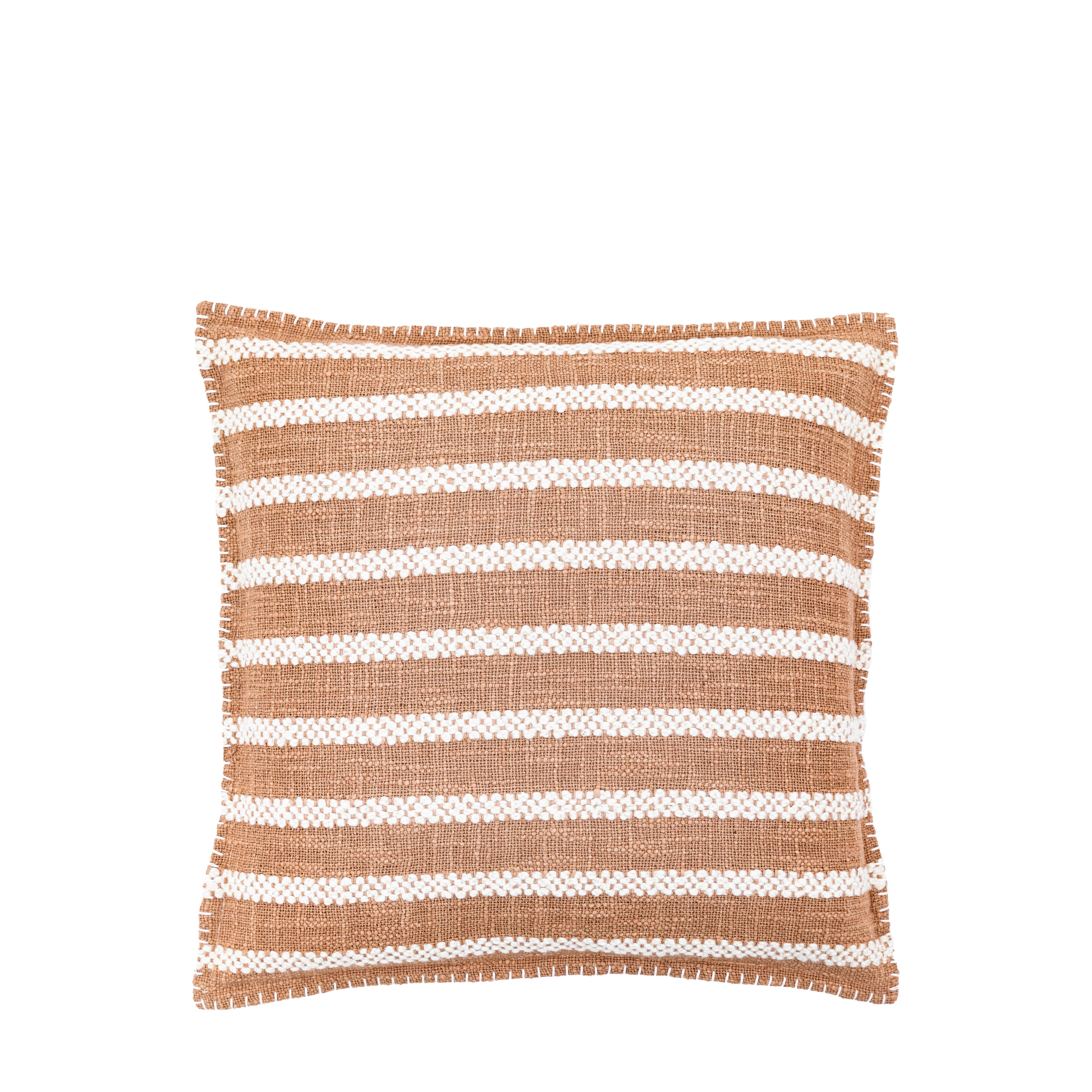 Gallery™ Terracotta & White Stripe Indoor Cushion, (L)45cm x (W)45cm
