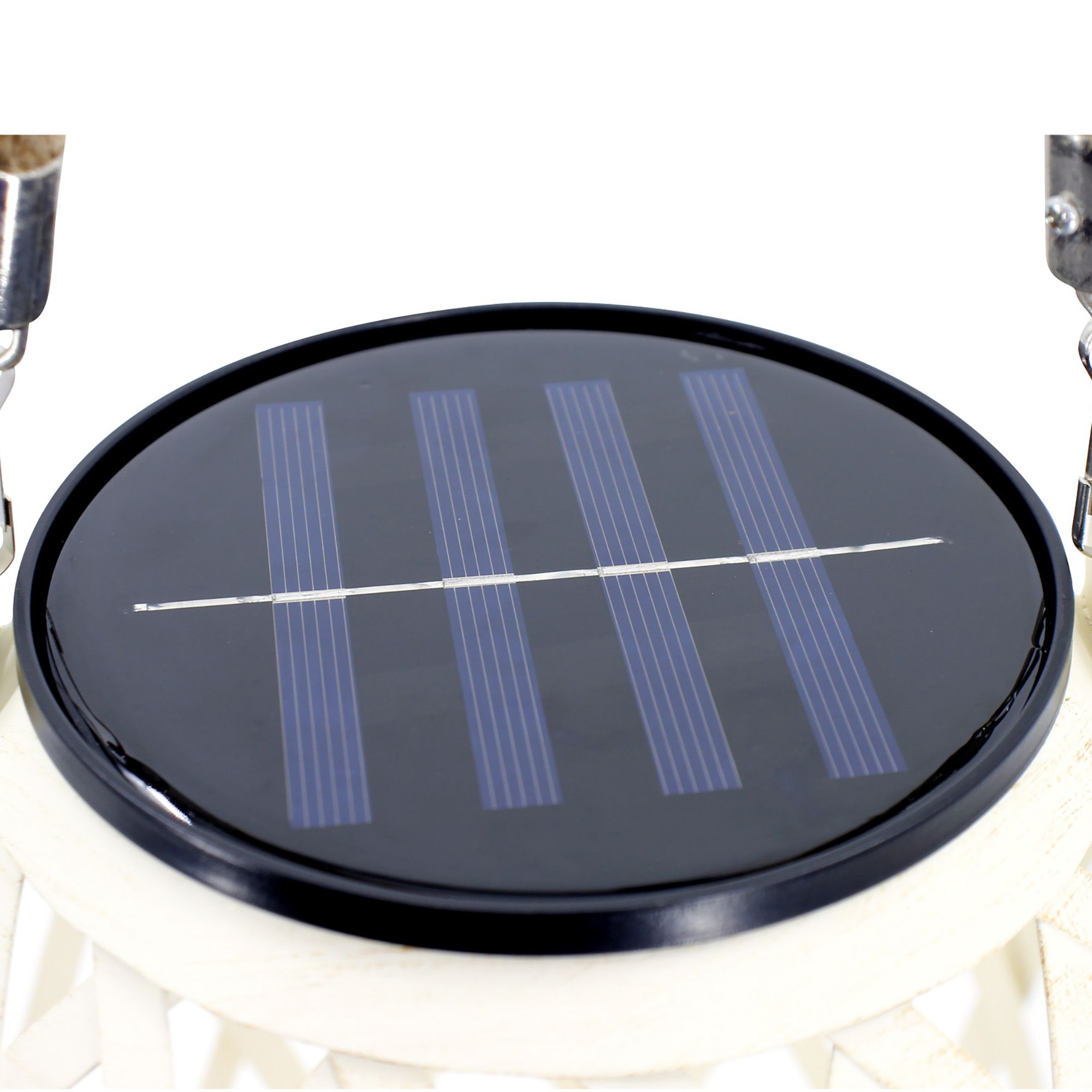 Gamasa White Brushed effect Solar-powered Integrated LED Outdoor Lantern