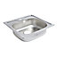 Gamow Inox Stainless steel Square 1 Bowl Compact sink (W)480mm