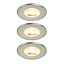 Gamow Matt Pewter effect Fixed LED Fire-rated Warm & neutral Downlight 5W IP65, Pack of 3