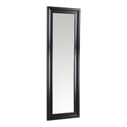 Ganji Black Curved Rectangular Framed Mirror (H)133cm (W)43cm