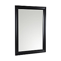 Ganji Black Curved Rectangular Wall-mounted Framed Mirror, (H)103cm (W)73cm