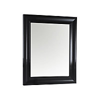 Ganji Black Curved Rectangular Wall-mounted Framed Mirror, (H)63cm (W)53cm