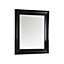 Ganji Black Curved Rectangular Wall-mounted Framed Mirror, (H)63cm (W)53cm